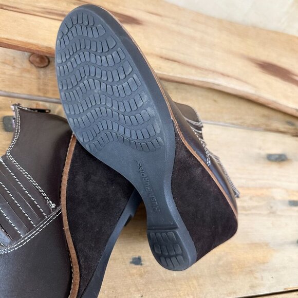 Hush Puppies‎ Leather Wedge Booties Boots Brown 10 Women's - Picture 5 of 7